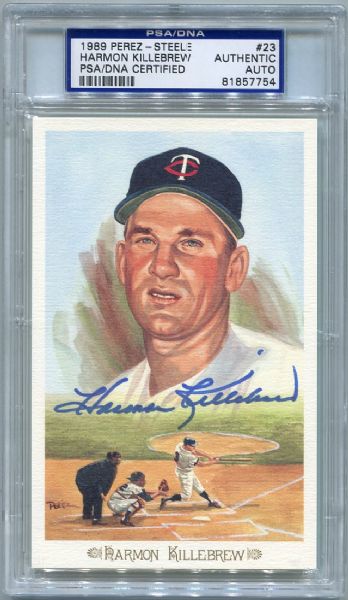 1989 Perez-Steele #23 Harmon Killebrew Autographed PSA/DNA Certified Authentic