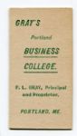 Gray's Portland Business College Golf Game Card Uncatalogued