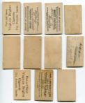 N Card Type Lot N45 thru N610 Assorted Issuers 27 Cards