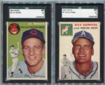 1954 Topps Baseball #2 Gus Zernial and #15 Al Rosen Both SGC 40