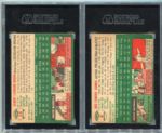 1954 Topps Baseball #2 Gus Zernial and #15 Al Rosen Both SGC 40