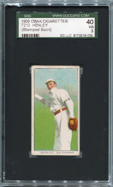 T212-1 1909 Obak Henley San Francisco SGC 40