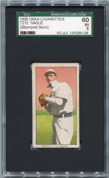 T212-1 1909 Obak Nagle Los Angeles SGC 60 Highest Graded 