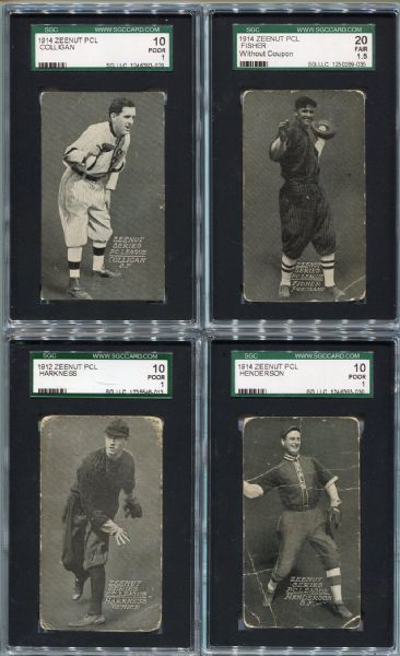 E137 1914 Zeenut Partial Set of 27 Different With 16 SGC Graded