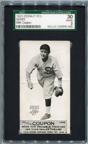 E137 1923 Zeenut Geary San Francisco With Coupon SGC 30