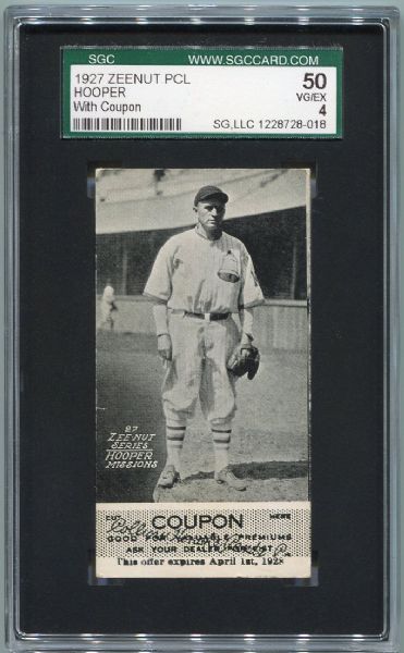 E137 1927 Zeenut Hooper Missions With Coupon SGC 50