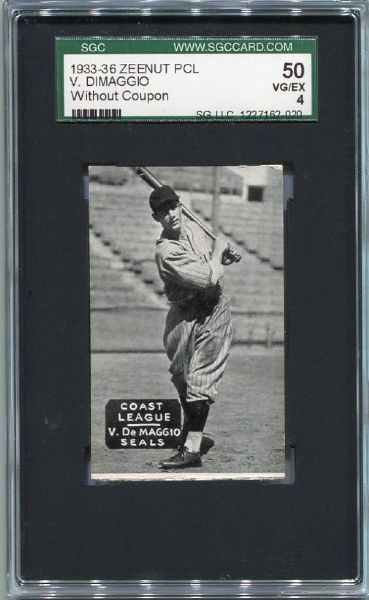 E137 1933-36 Zeenut Vince DiMaggio SGC 50
