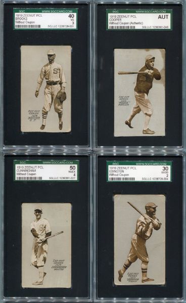 E137 1919 Zeenut Lot of 14 Different All SGC Graded