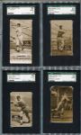E137 1933 Zeenut Sepia Complete Set of 48 All SGC Graded Several With Coupons