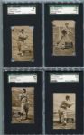 E137 1933 Zeenut Sepia Complete Set of 48 All SGC Graded Several With Coupons