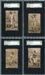 E137 1933 Zeenut Sepia Complete Set of 48 All SGC Graded Several With Coupons