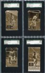 E137 1933 Zeenut Sepia Complete Set of 48 All SGC Graded Several With Coupons