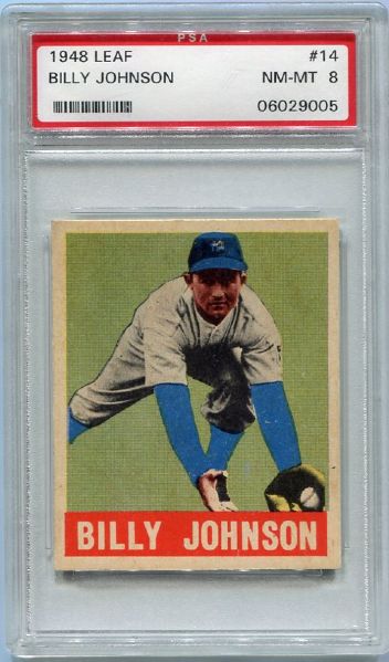1948 Leaf #14 Billy Johnson PSA 8