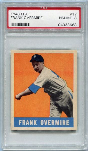 1948 Leaf #17 Frank Overmire PSA 8