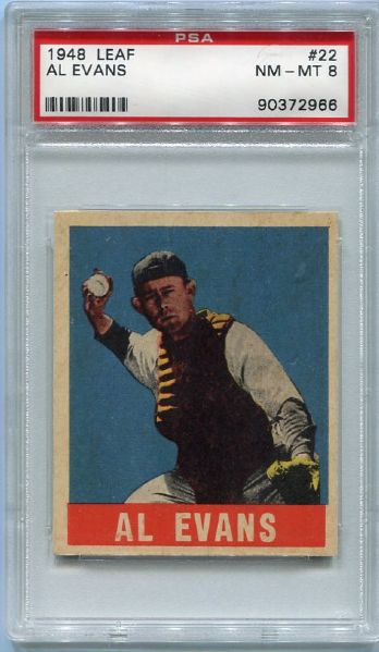 1948 Leaf #22 Al Evans PSA 8
