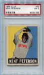 1948 Leaf #42 Kent Peterson Black Cap Variation PSA 7