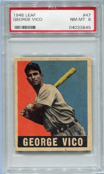 1948 Leaf #47 George Vico PSA 8