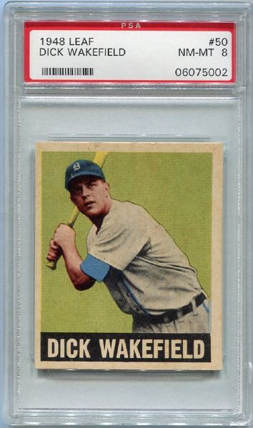 1948 Leaf #50 Dick Wakefield PSA 8