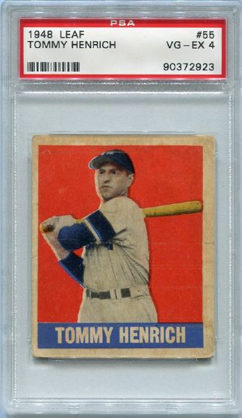 1948 Leaf #55 Tommy Henrich SP PSA 4