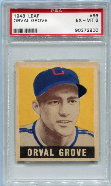 1948 Leaf #66 Orval Grove SP PSA 6