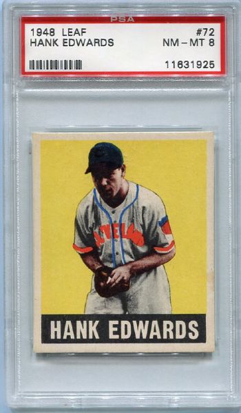 1948 Leaf #72 Hank Edwards PSA 8