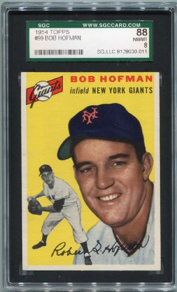 1954 Topps #99 Bob Hoffman SGC 88