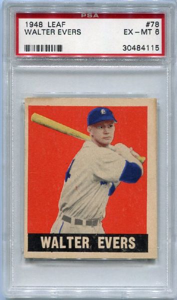 1948 Leaf #78 Walter Evers SP PSA 6
