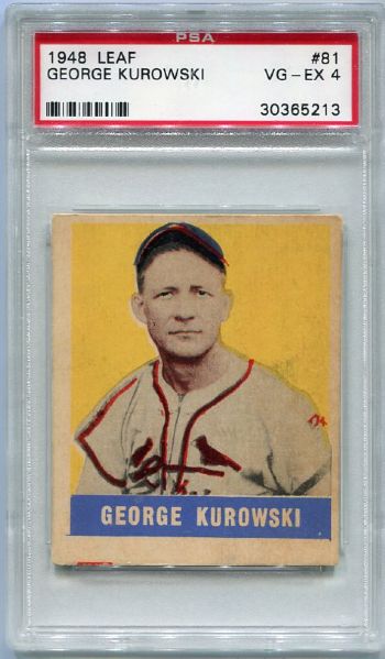 1948 Leaf #81 George Kurowski SP PSA 4