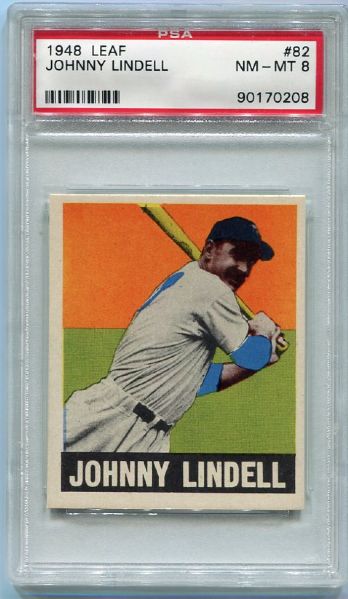 1948 Leaf #82 Johnny Lindell PSA 8
