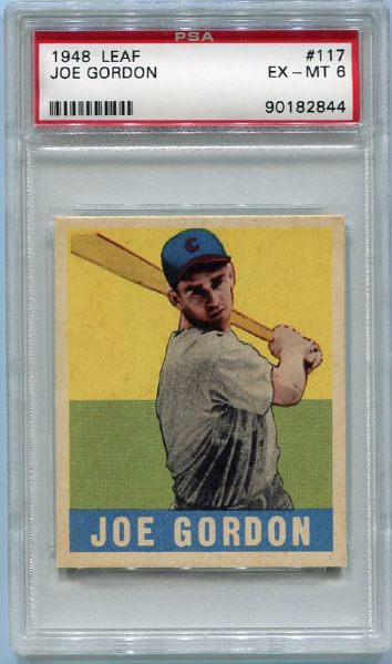 1948 Leaf #117 Joe Gordon PSA 6 Well Centered!