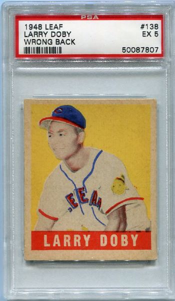 1948 Leaf #138 Larry Doby Rookie Wrong Back SP PSA 5