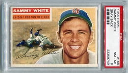 1956 Topps #168 Sammy White Gray Back PSA 8