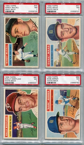 1956 Topps Lot of 12 PSA 7s All Different