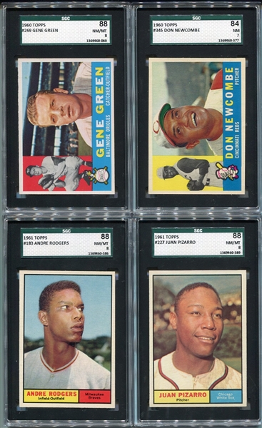 1959, 1960 & 1961 Topps Baseball Lot of 5 High Grade SGC Cards