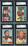 1959, 1960 & 1961 Topps Baseball Lot of 5 High Grade SGC Cards