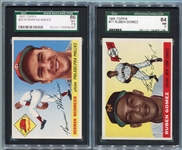 1955 Topps #29 Wehmeier SGC 86 & #71 Gomez SGC 84 
