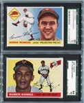 1955 Topps #29 Wehmeier SGC 86 & #71 Gomez SGC 84 