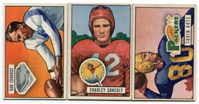 1951 Bowman Football Lot of 14 Different 