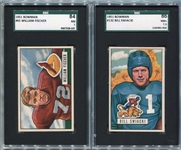 1951 Bowman Football Lot of 5 High Grade SGC Cards