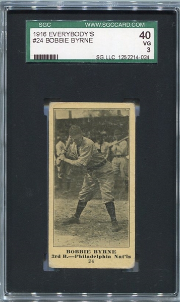 1916 Everybodys #24 Bobbie Byrne SGC 40
