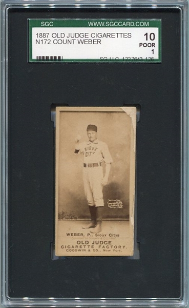 N172 Old Judge Cigarettes Count Weber Sioux City SGC 10
