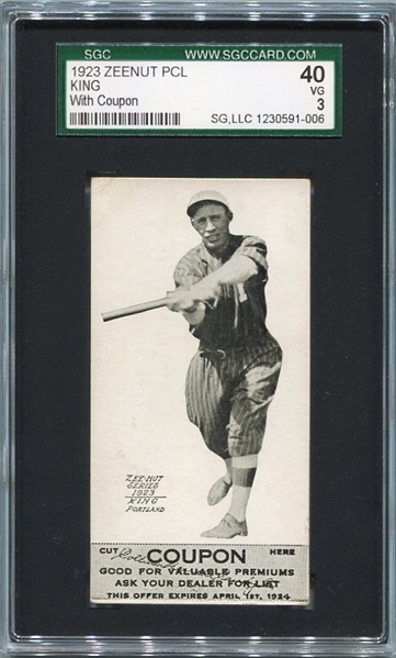 E137 1923 Zeenut King Portland With Coupon SGC 40