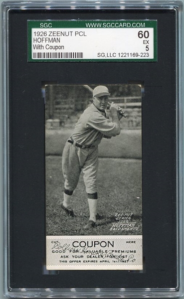 E137 1926 Zeenut Hoffman Sacramento With Coupon SGC 60
