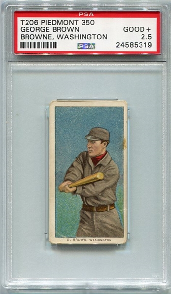 T206 George Brown Washington PSA 2.5