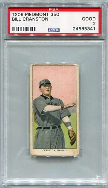 T206 Bill Cranston Memphis PSA 2