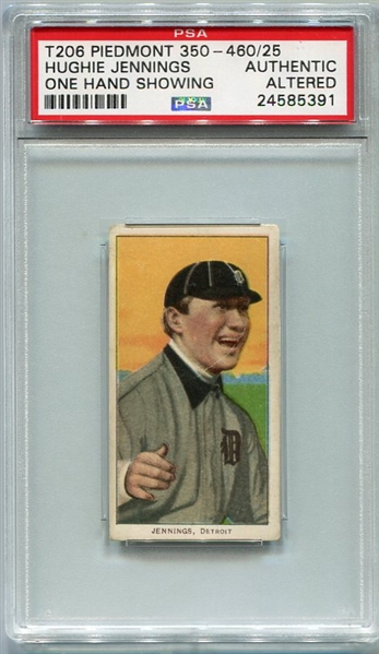 T206 Hughie Jennings One Hand Showing PSA Authentic