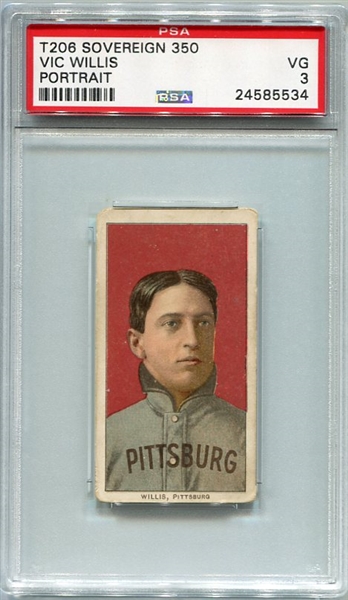 T206 Vic Willis Portrait PSA 3 Sovereign 350