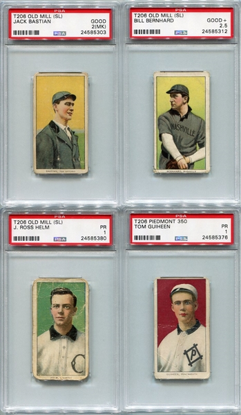 T206 Lot of 4 Different Southern Leaguer All PSA Graded