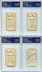 T206 Lot of 4 Different Southern Leaguer All PSA Graded