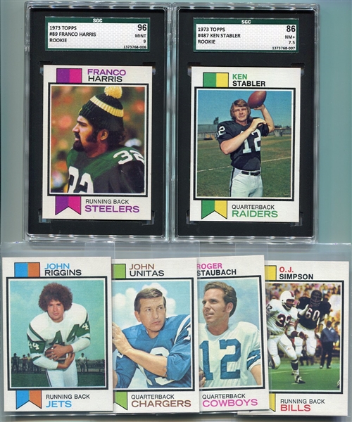 1973 Topps Football High Grade Lot of HOFers